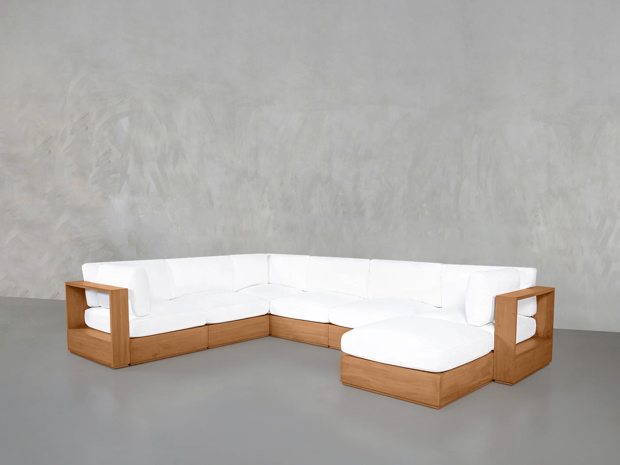 7-Seat Modular Corner Sectional Teak Outdoor - Image 3