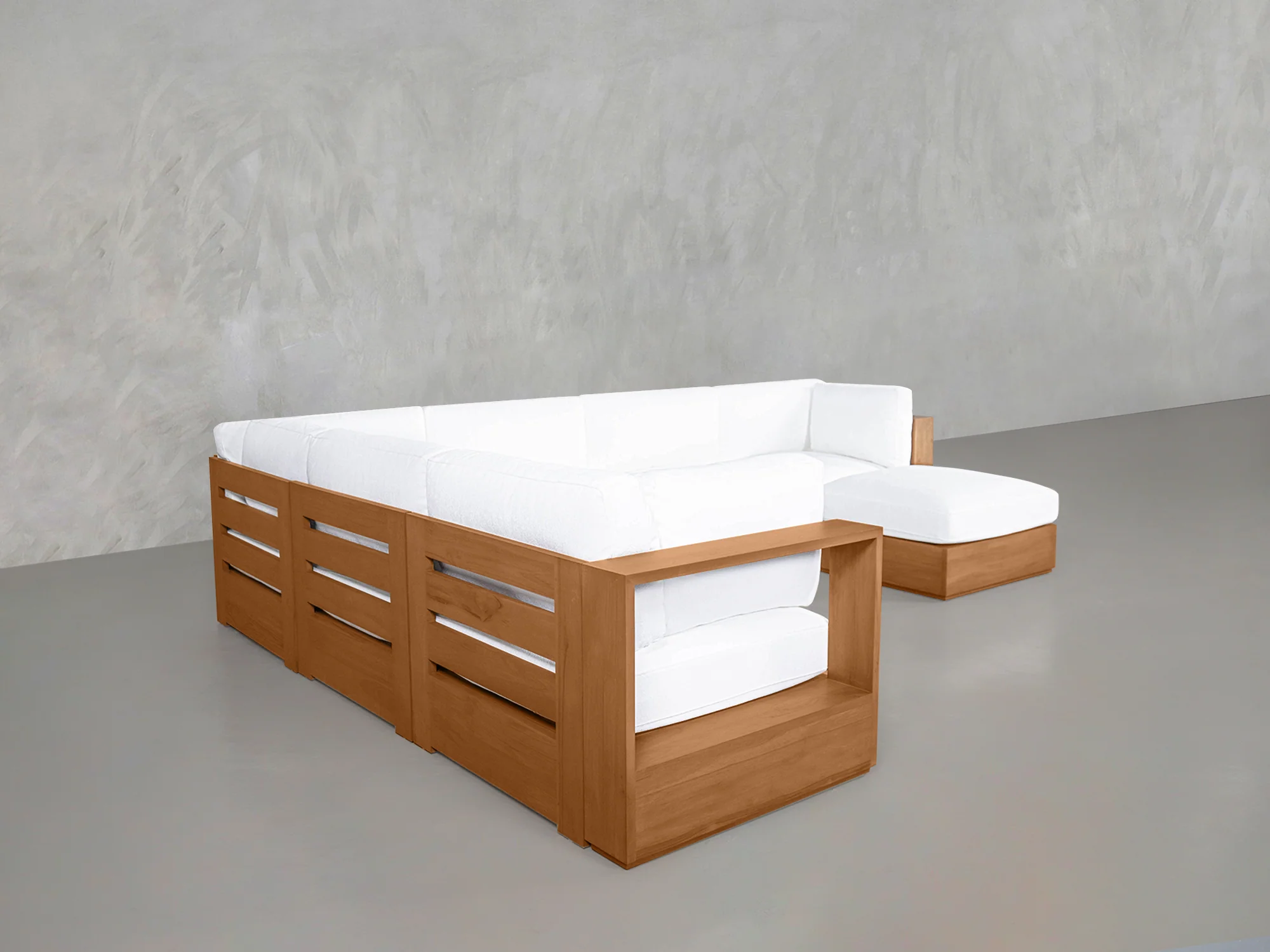 7-Seat Modular Corner Sectional Teak Outdoor - Image 4