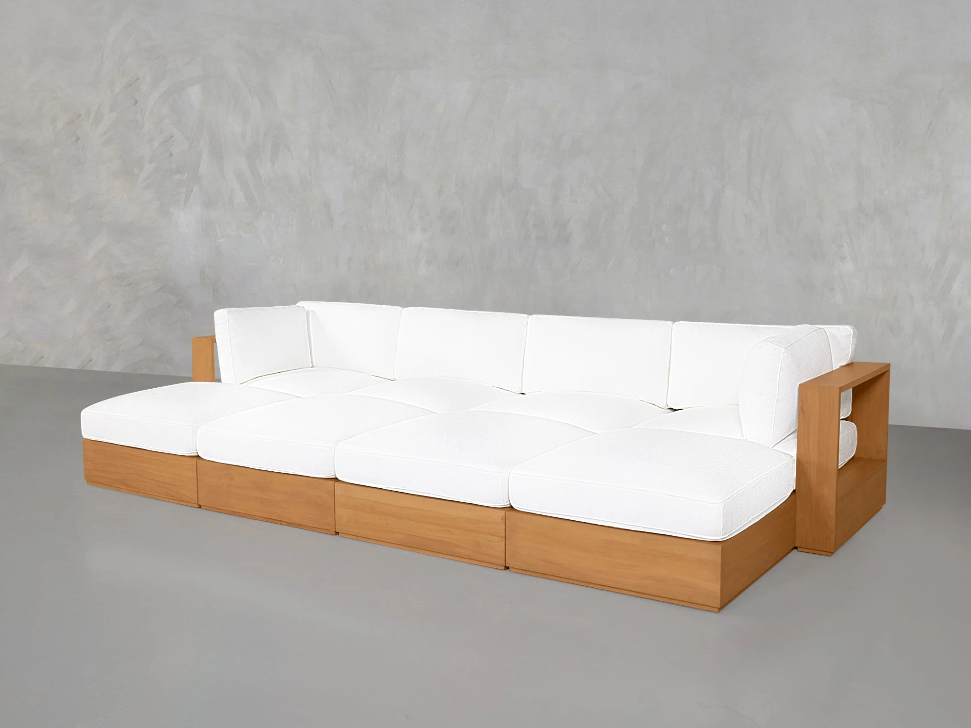 8-Seat Modular Daybed Teak Outdoor - Image 3