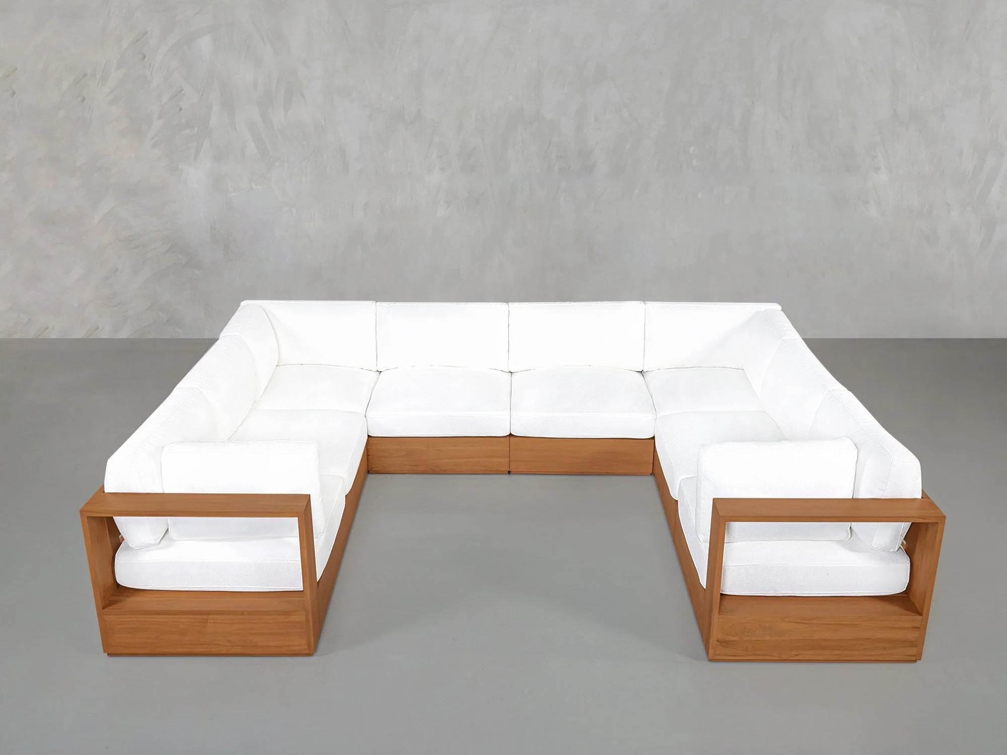 8-Seat Modular U-Sectional Teak Outdoor - Image 2