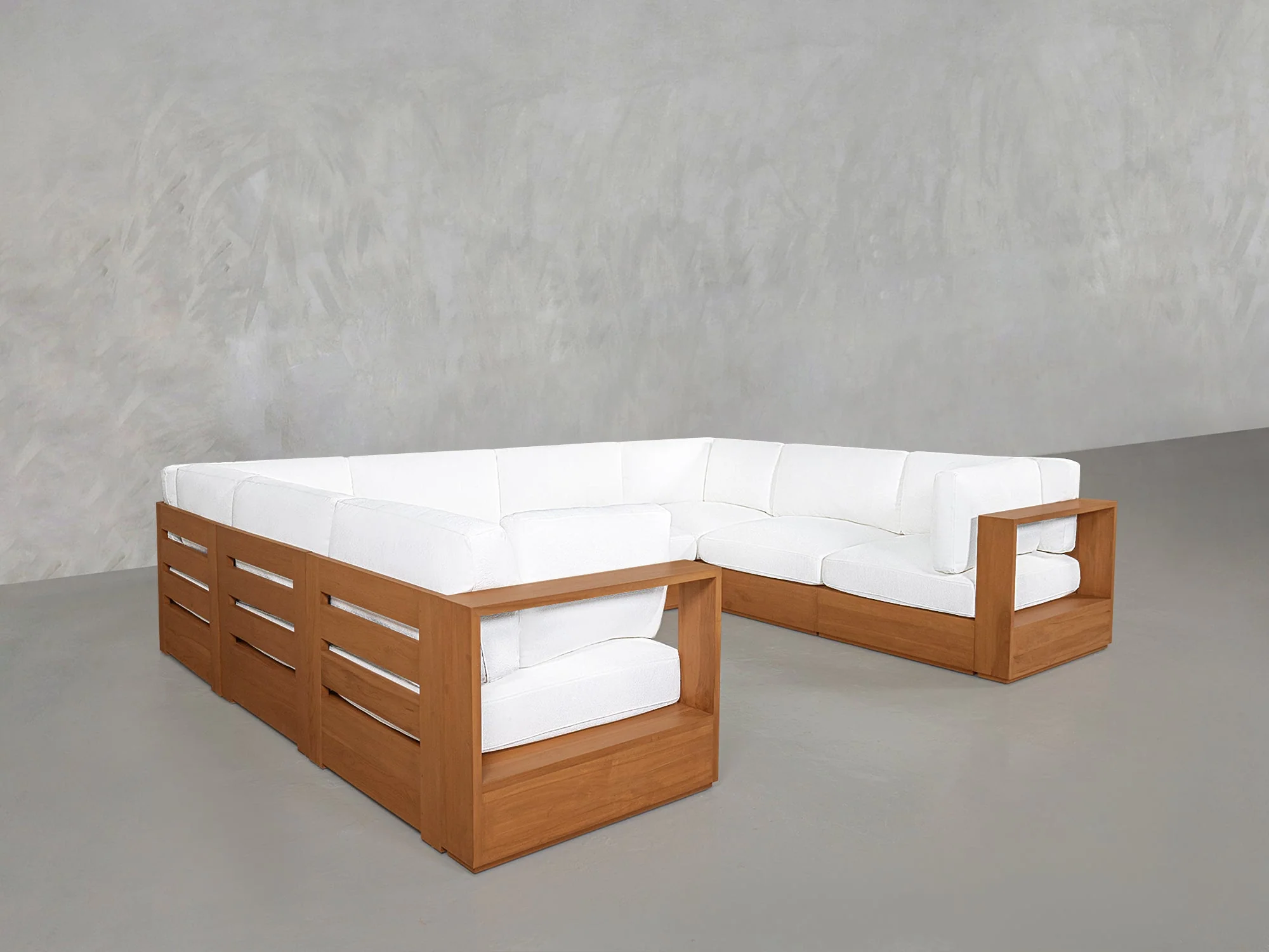8-Seat Modular U-Sectional Teak Outdoor - Image 3