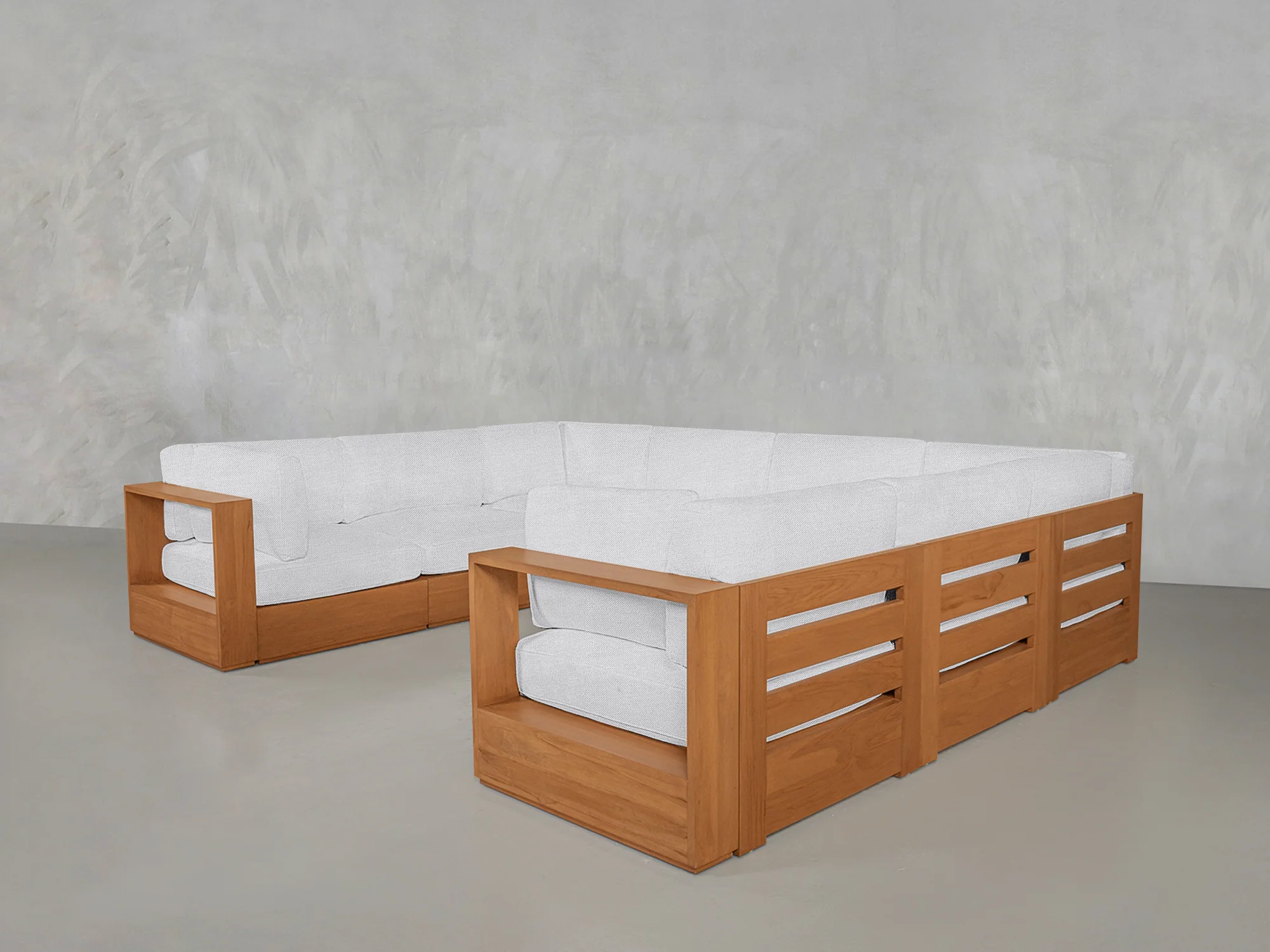 8-Seat Modular U-Sectional Teak Outdoor - Image 9