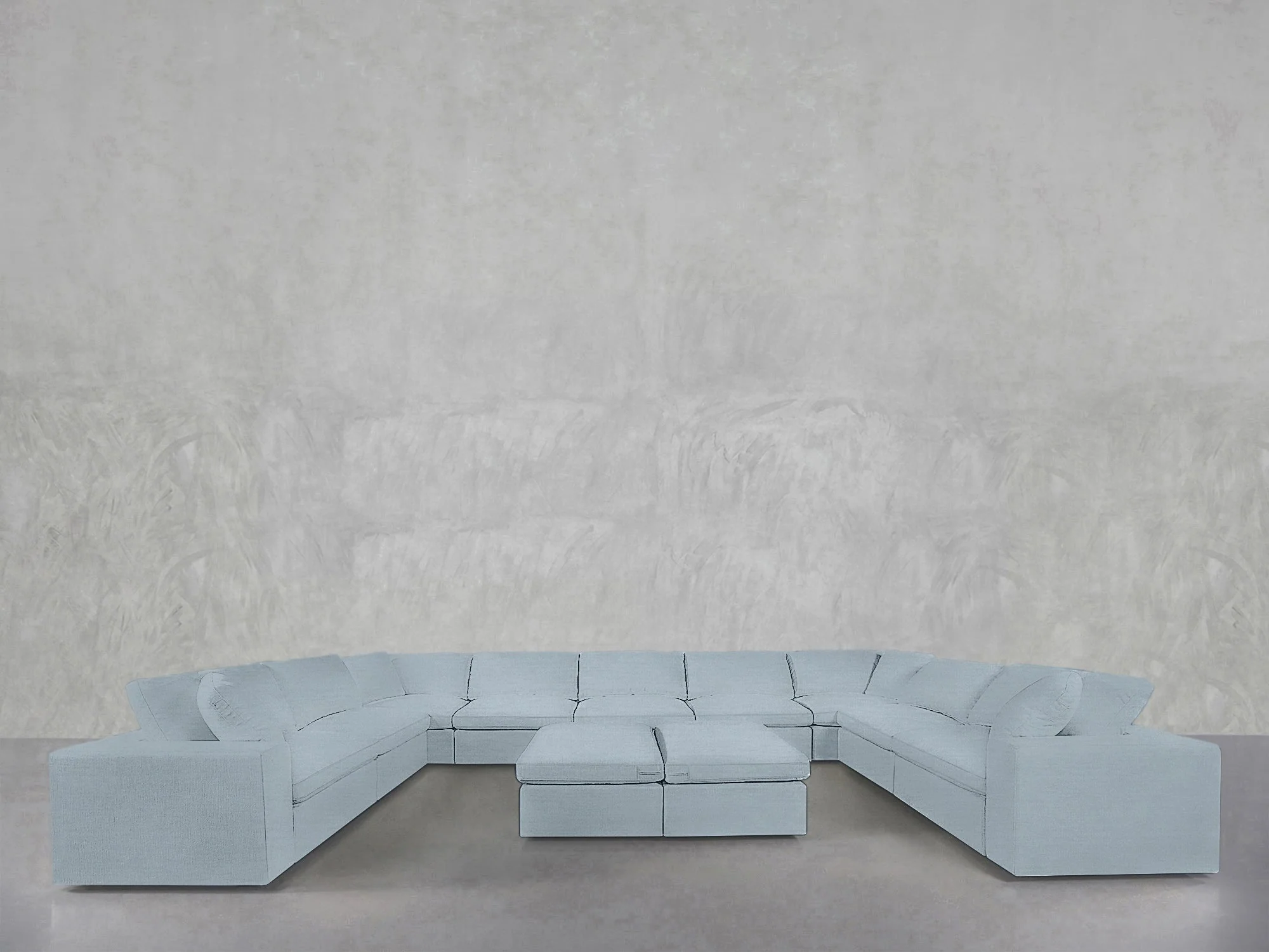 9-Seat Modular U-Sectional with Double Ottoman - Image 207