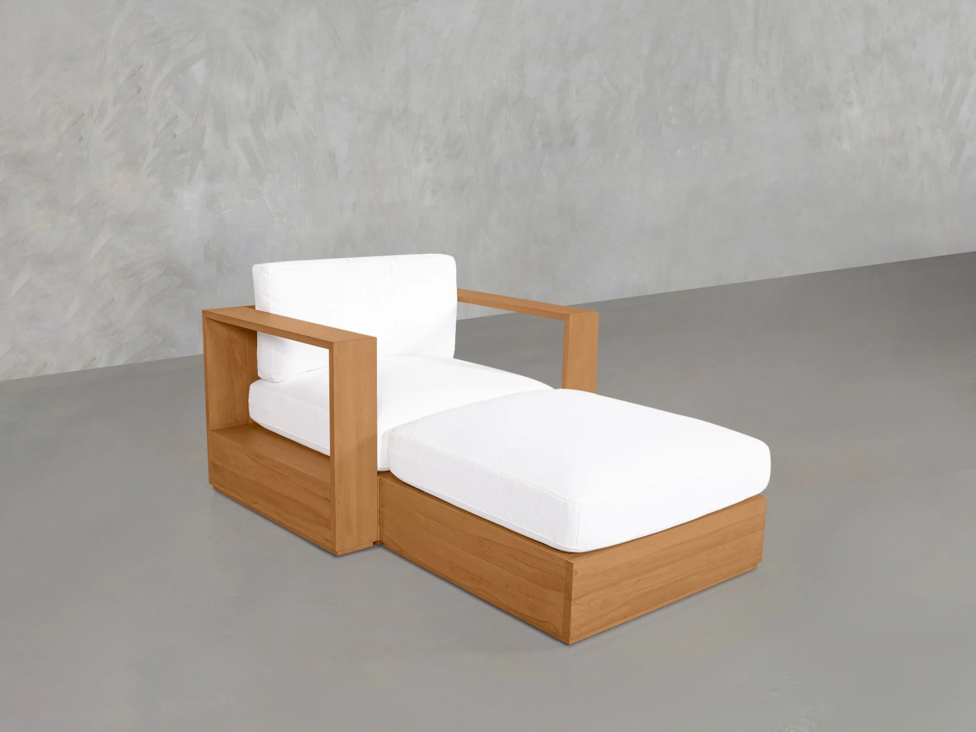 Armchair with Ottoman Teak Outdoor - Image 4