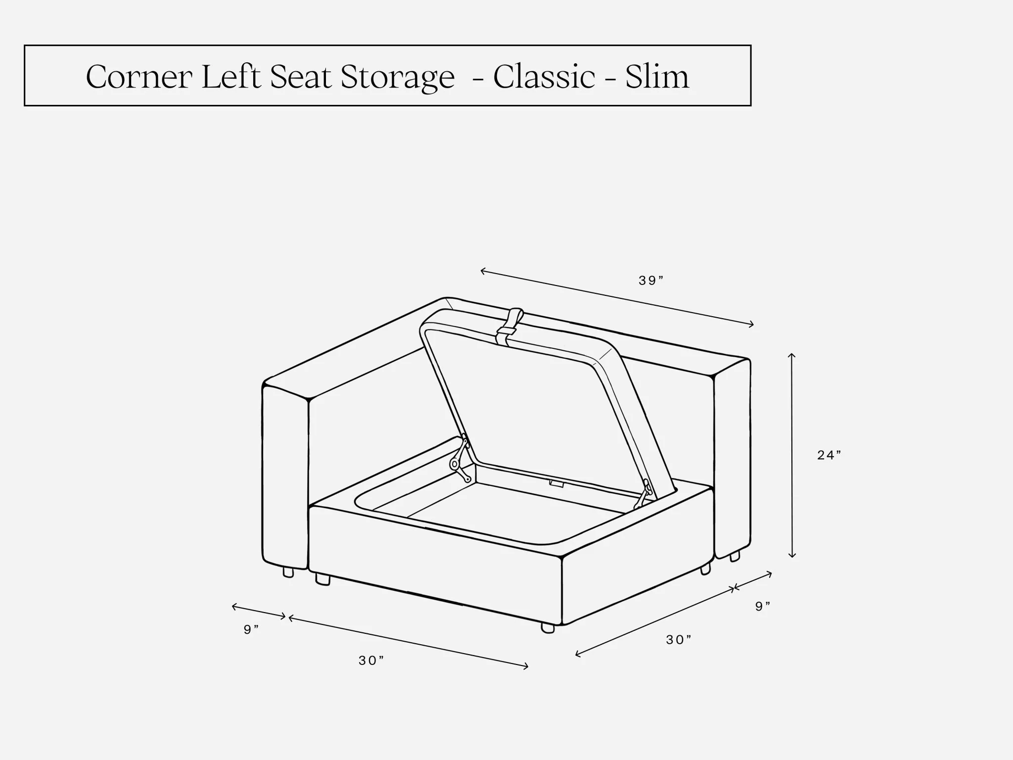 Corner Left Seat Storage Add-On - Image 2