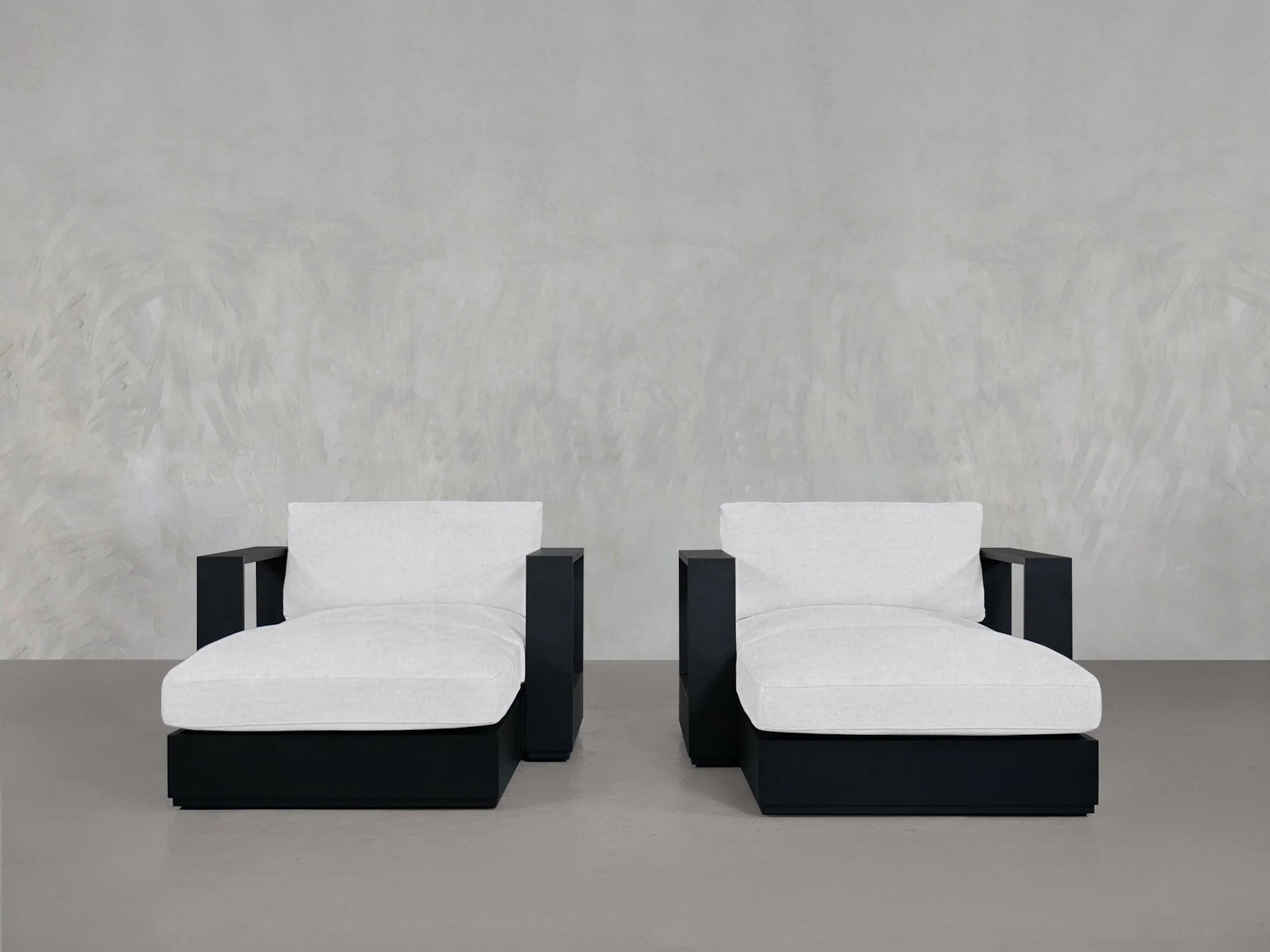 Double Armchairs with Ottoman Aluminum Outdoor - Image 5