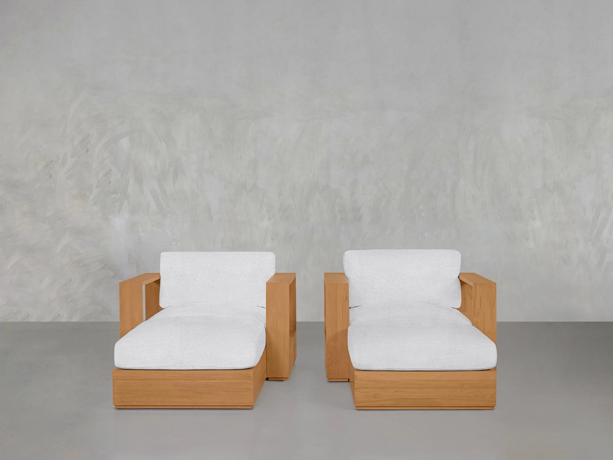 Double Armchairs with Ottomans Teak Outdoor - Image 8